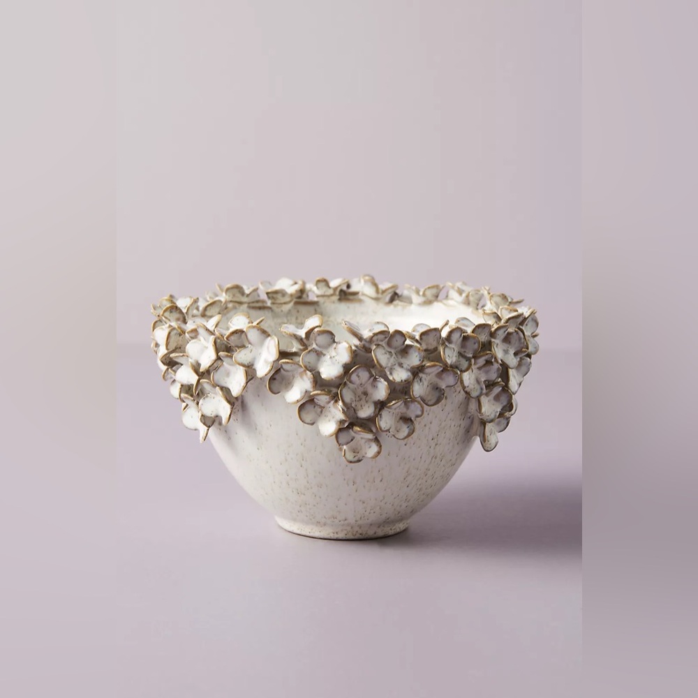 ANTHROPOLOGIE OREN POT BOWL DECORATIVE FLOWERS NEW SMALL